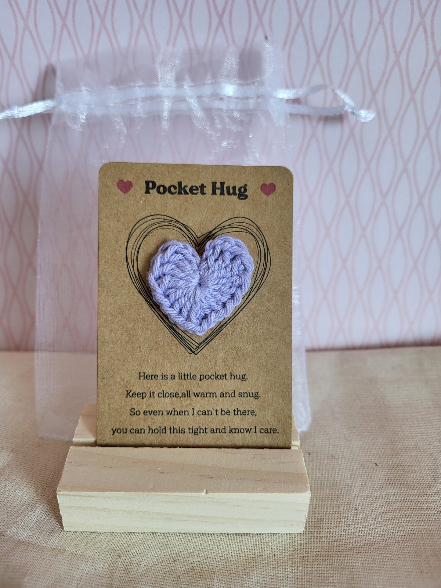 Handmade Crochet Pocket Hug Heart