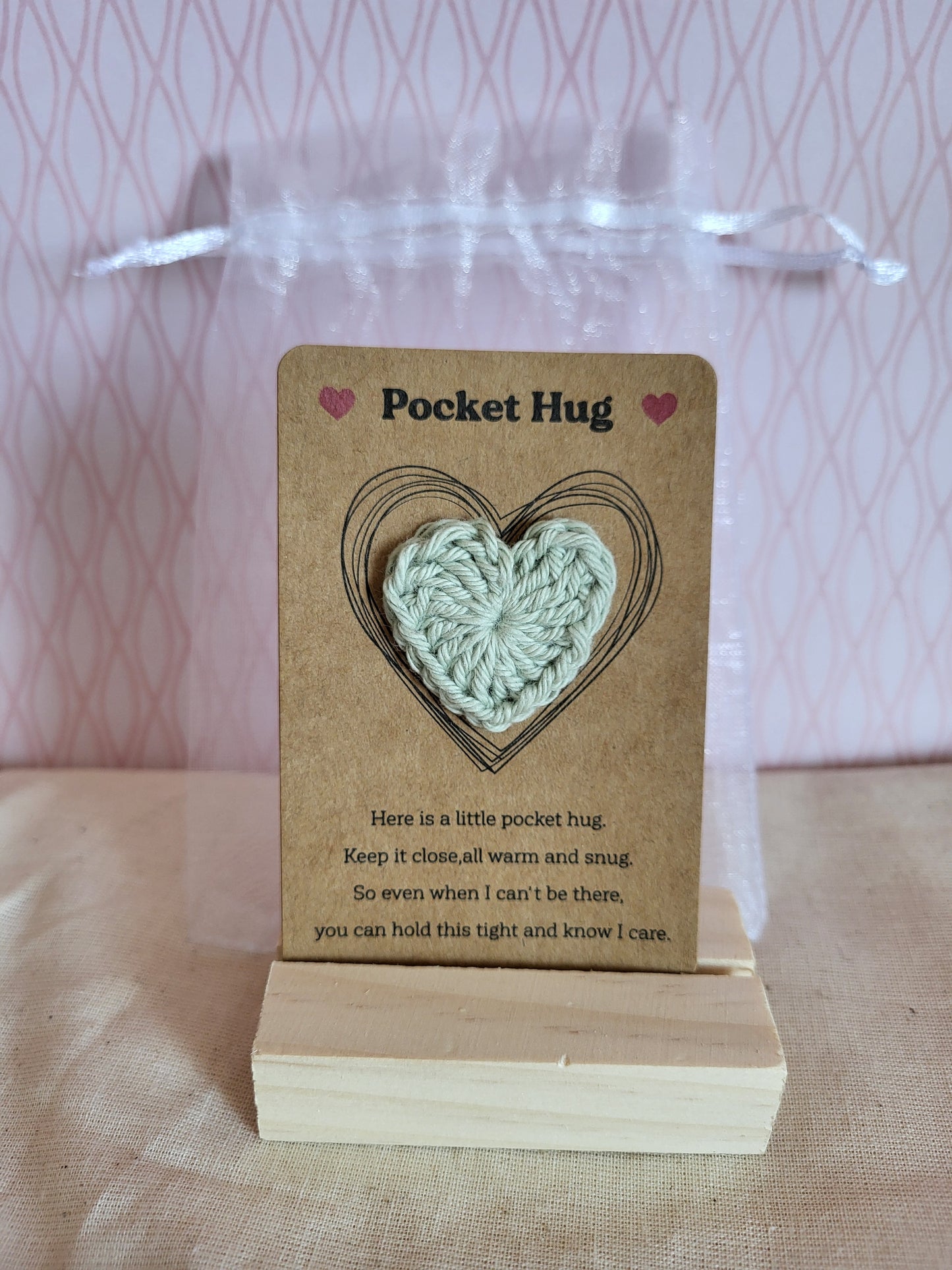 Handmade Crochet Pocket Hug Heart