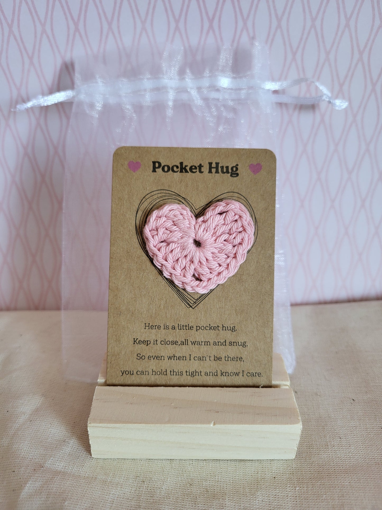 Handmade Crochet Pocket Hug Heart