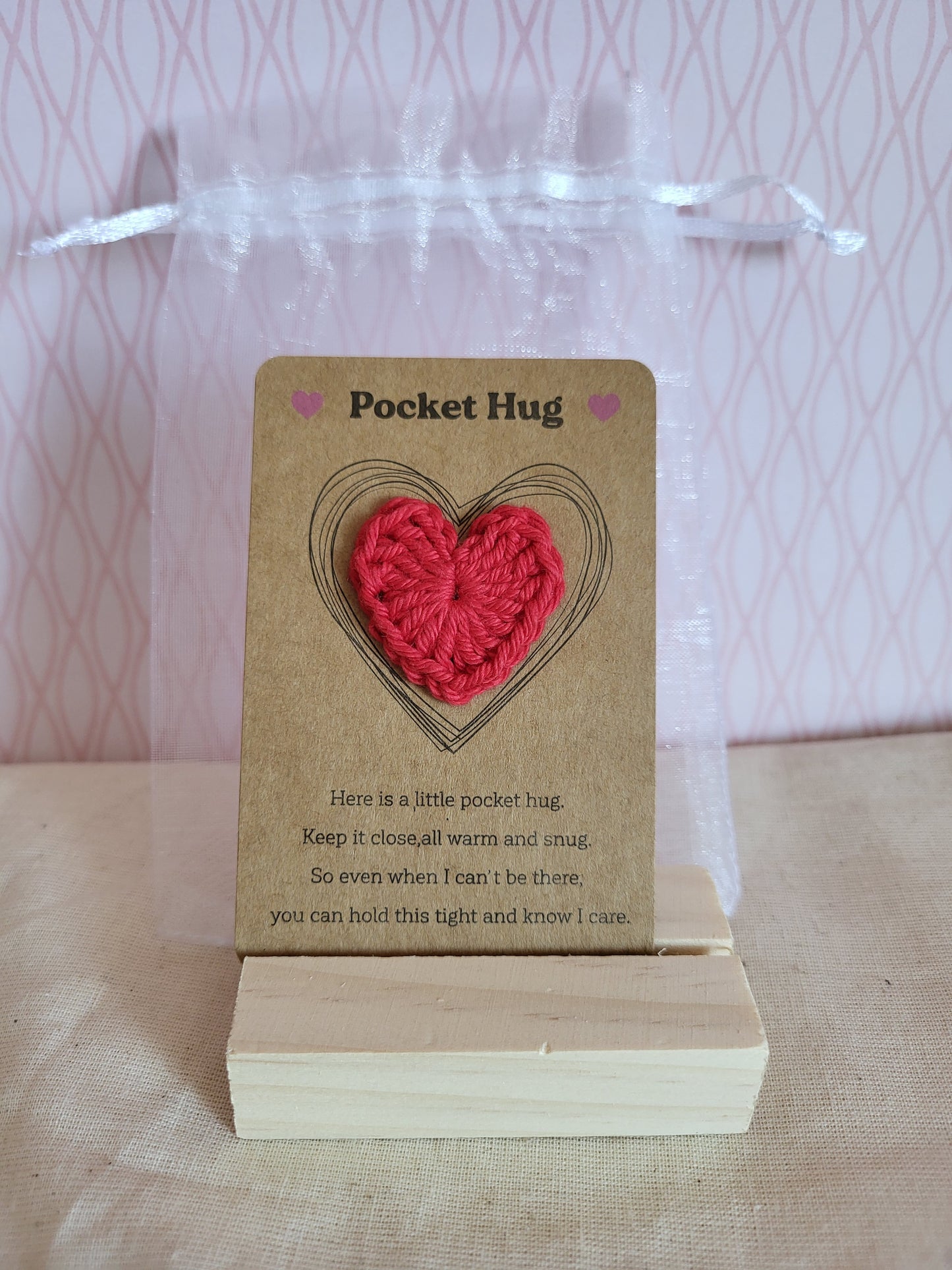Handmade Crochet Pocket Hug Heart