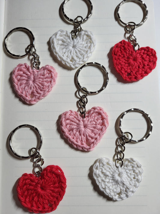 Handmade Crochet Heart Keychain