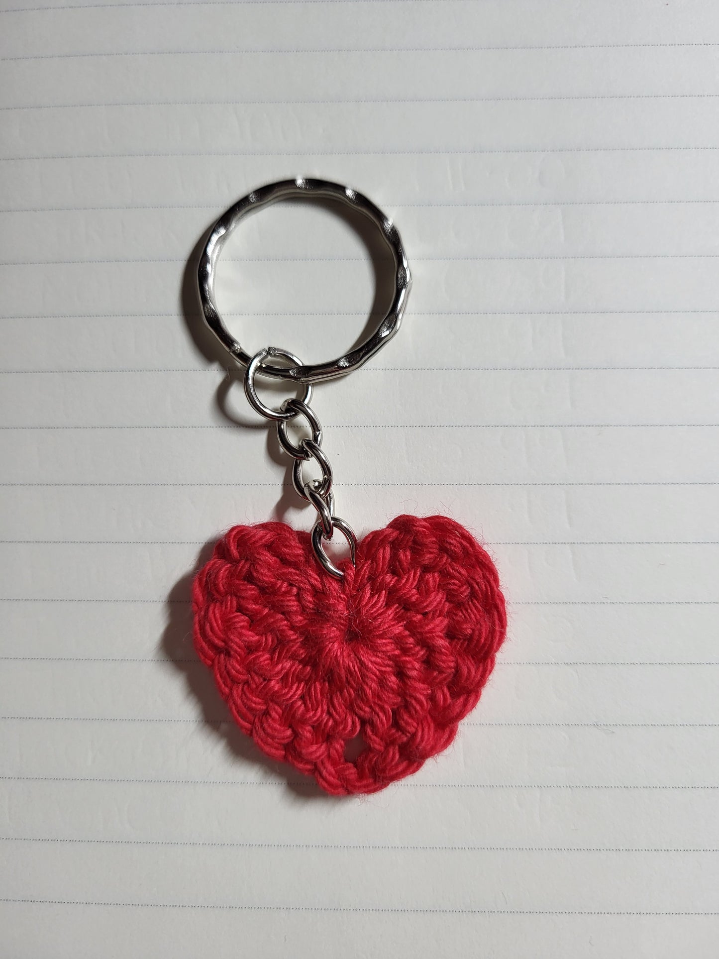 Handmade Crochet Heart Keychain