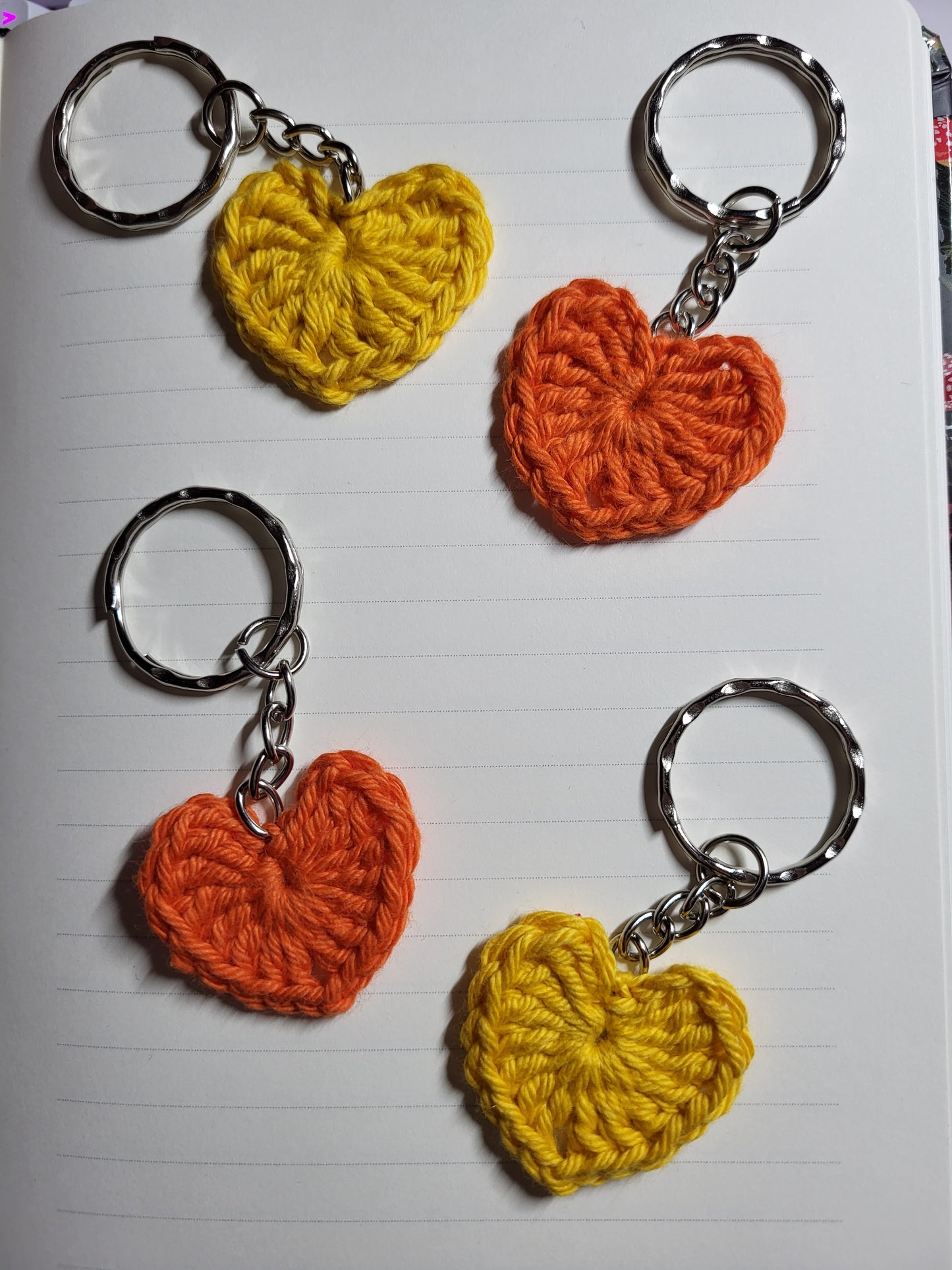 Handmade Crochet Heart Keychain
