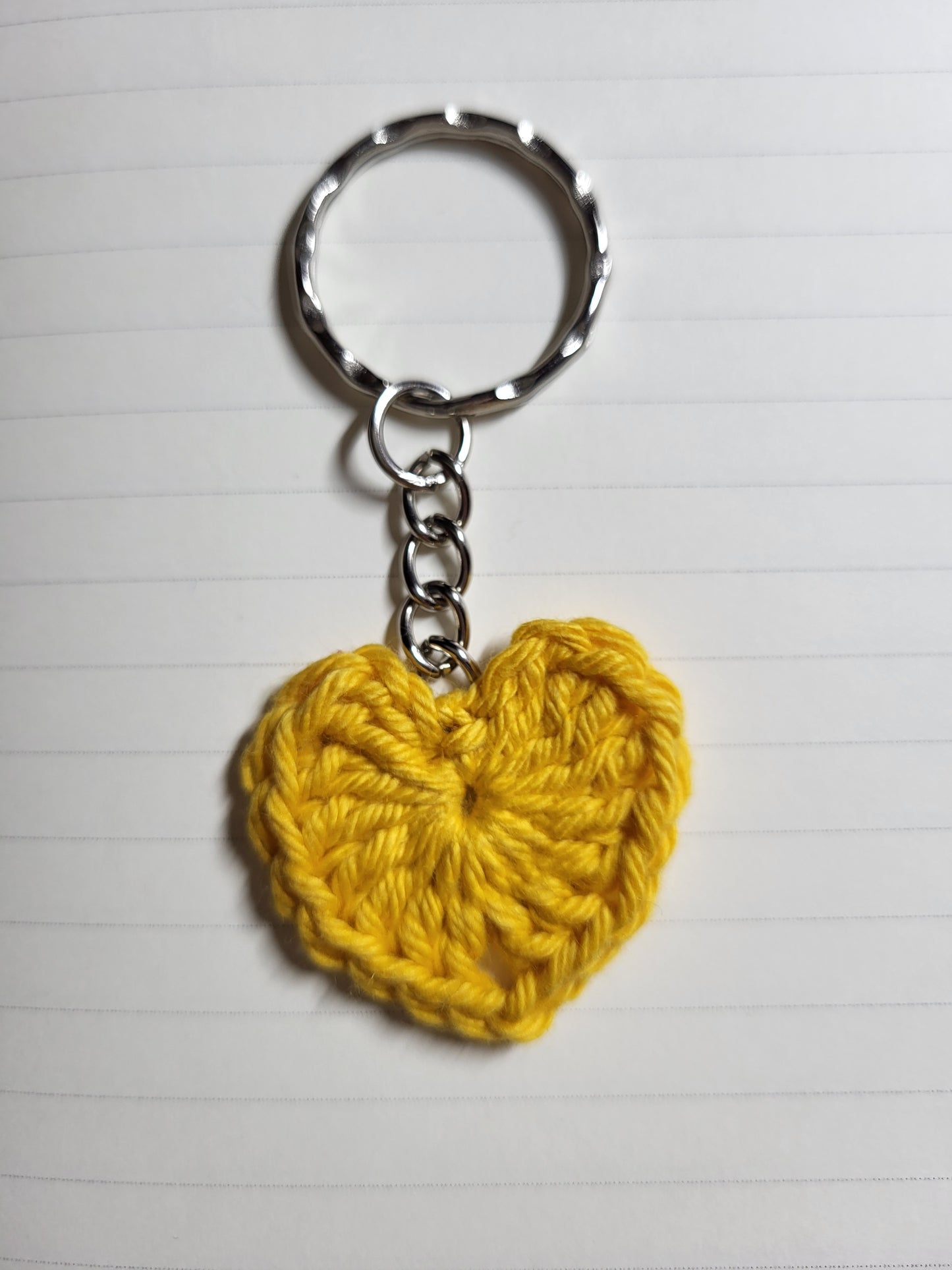 Handmade Crochet Heart Keychain