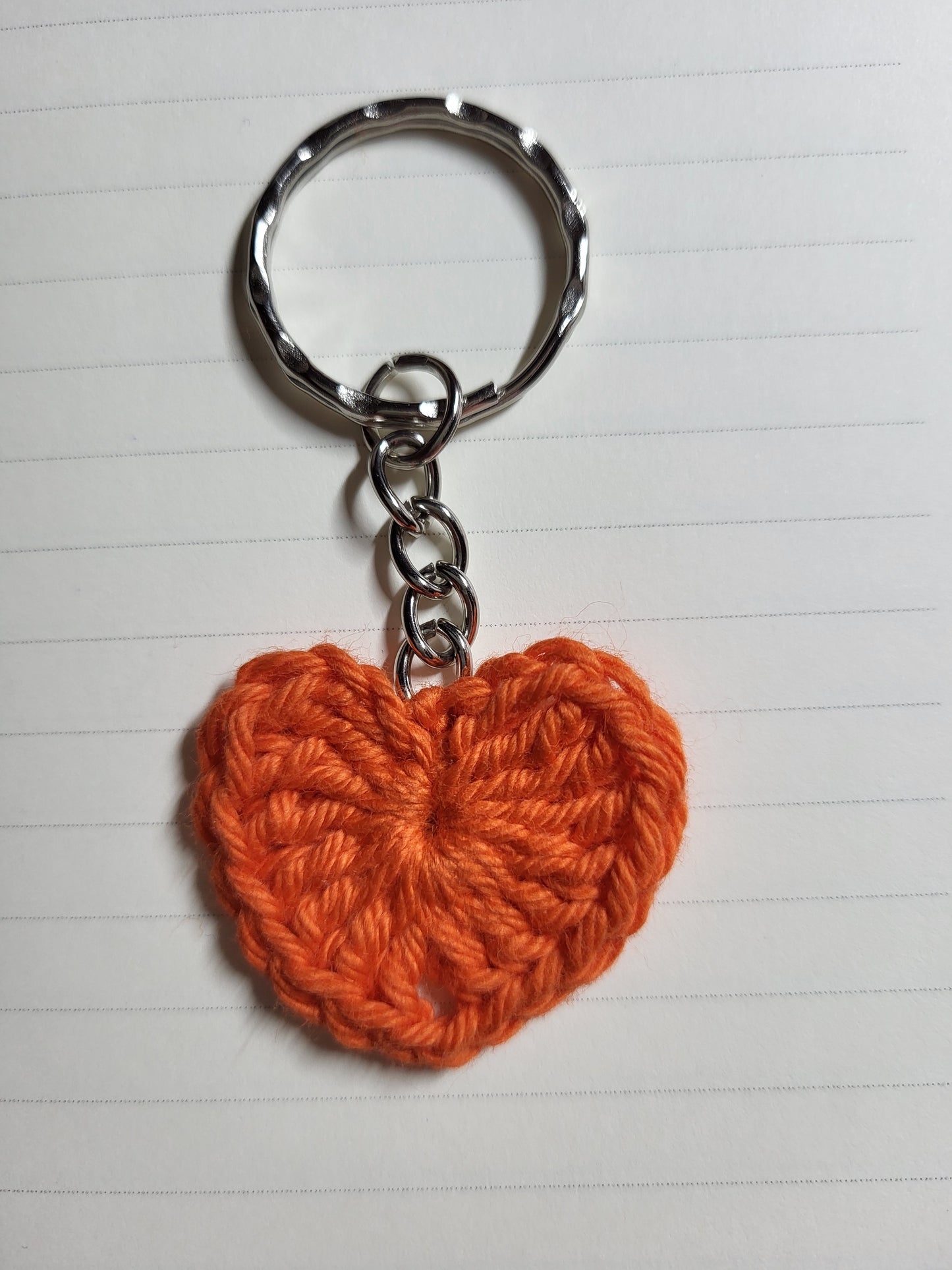 Handmade Crochet Heart Keychain