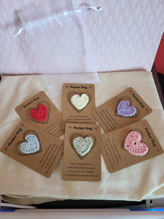 Handmade Crochet Pocket Hug Heart